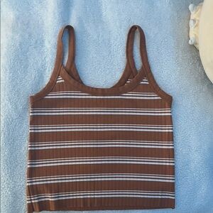 Aerie Brown and White Striped Camisole